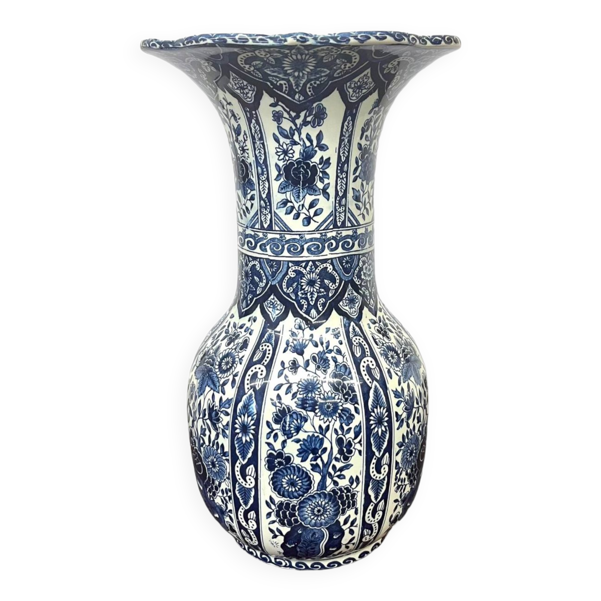 Vase bleu Delft motif floral