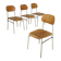 Set of 4 metal and wood school chairs, former Czechoslovakia, 1960.