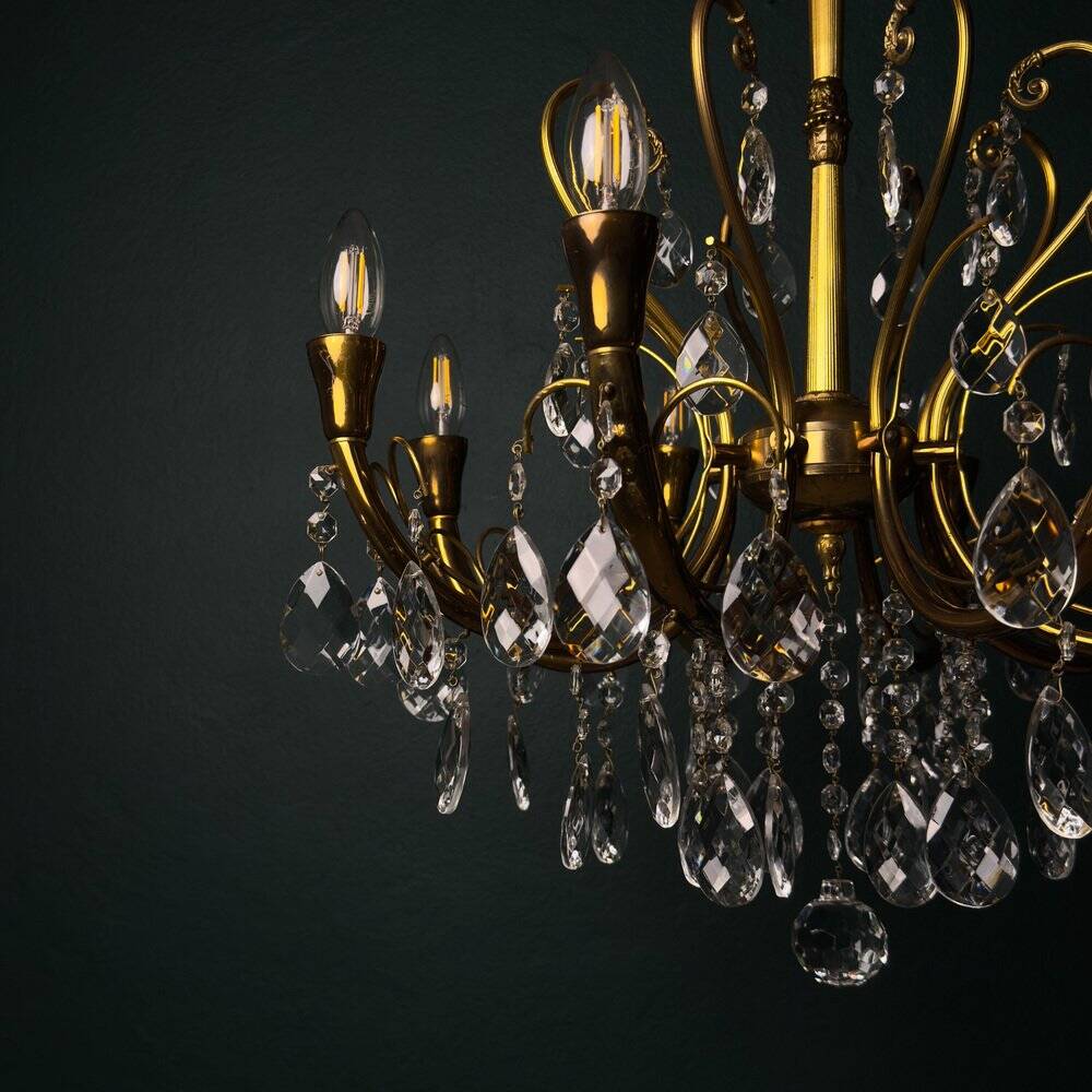 Vintage crystal chandelier, Italy, 1950s
