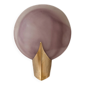 Vintage brass and frosted tinted glass wall light, Denmark, 1970.