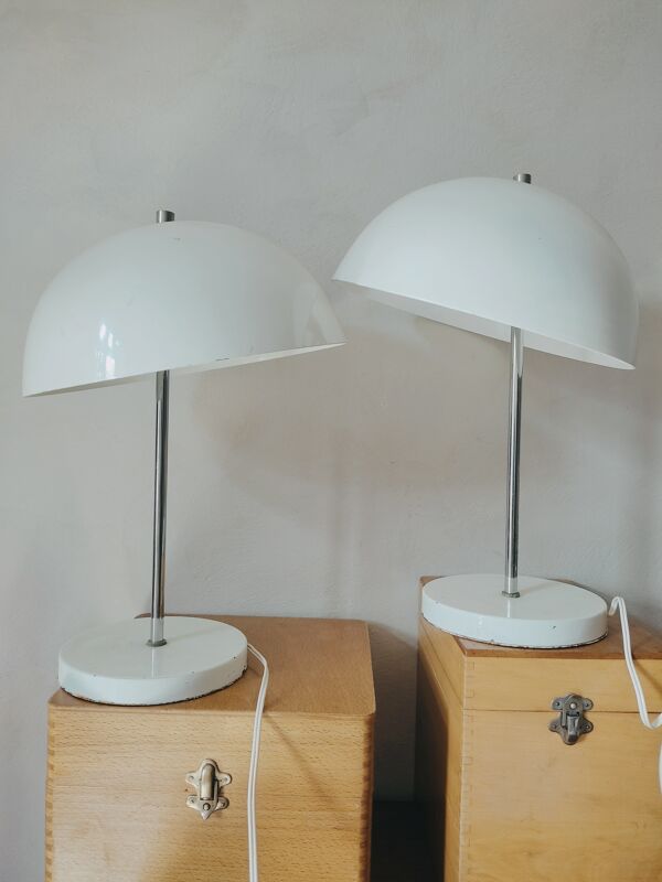 Duo de lampes champignon à abat jour incliné