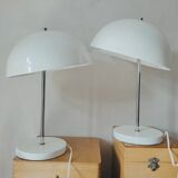 Duo of mushroom lamps with inclined lampshade