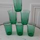 Set of 6 green water glasses 60s