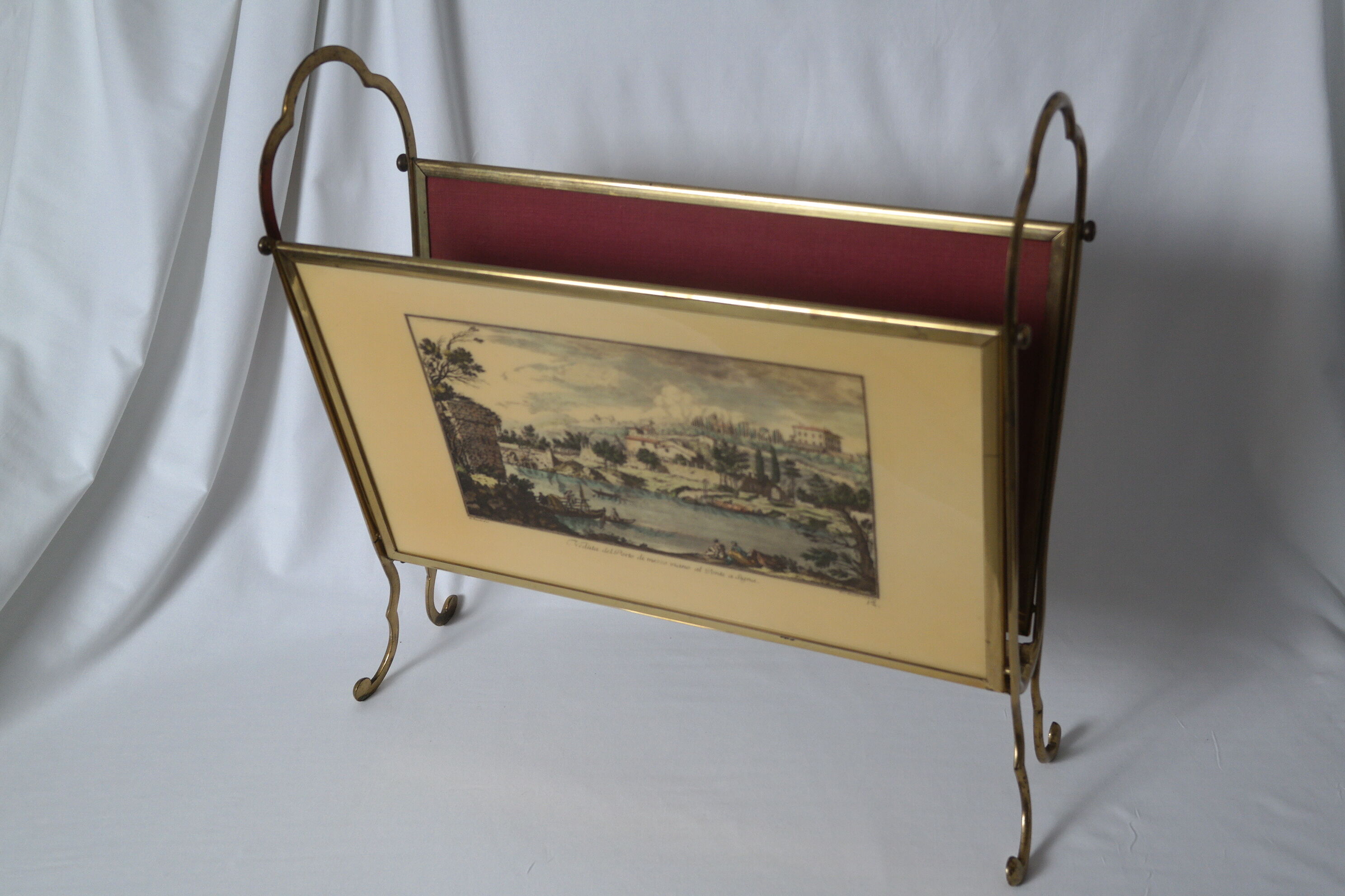 Italian brass magazine rack