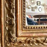 Miroir trumeau ancien de cheminée en bois doré 125x80