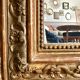 Antique gilded wood fireplace trumeau mirror 125x80