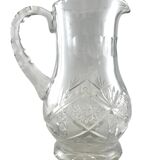 Cut crystal pitcher carafe