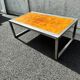 Vintage chrome and wood coffee table, 1970s