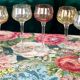 7 vintage iridescent foot glasses