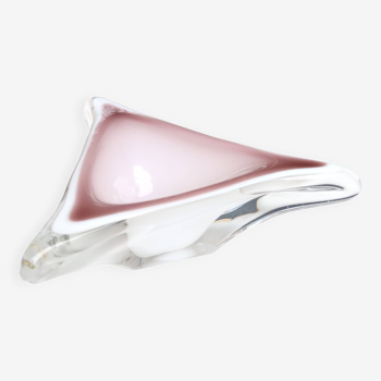 Murano empty pocket ashtray in white and pink glass, 1970s