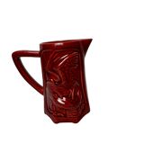 Saint Clement red earthenware pitcher with stork decoration circa 1940