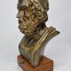Bust of Homer in patinated plaster on wooden base, 21 cm
