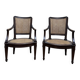 Pair of Louis XVI period caned armchairs