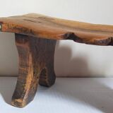 Old footstool in solid wood 19th century