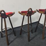Trois tabourets de bar espagnols vintage