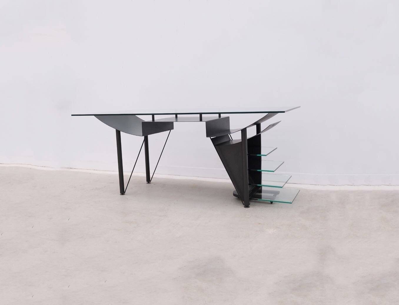 Desk and rolling block “007” by Hélène GALDINI for H. GALDINI, 1980
