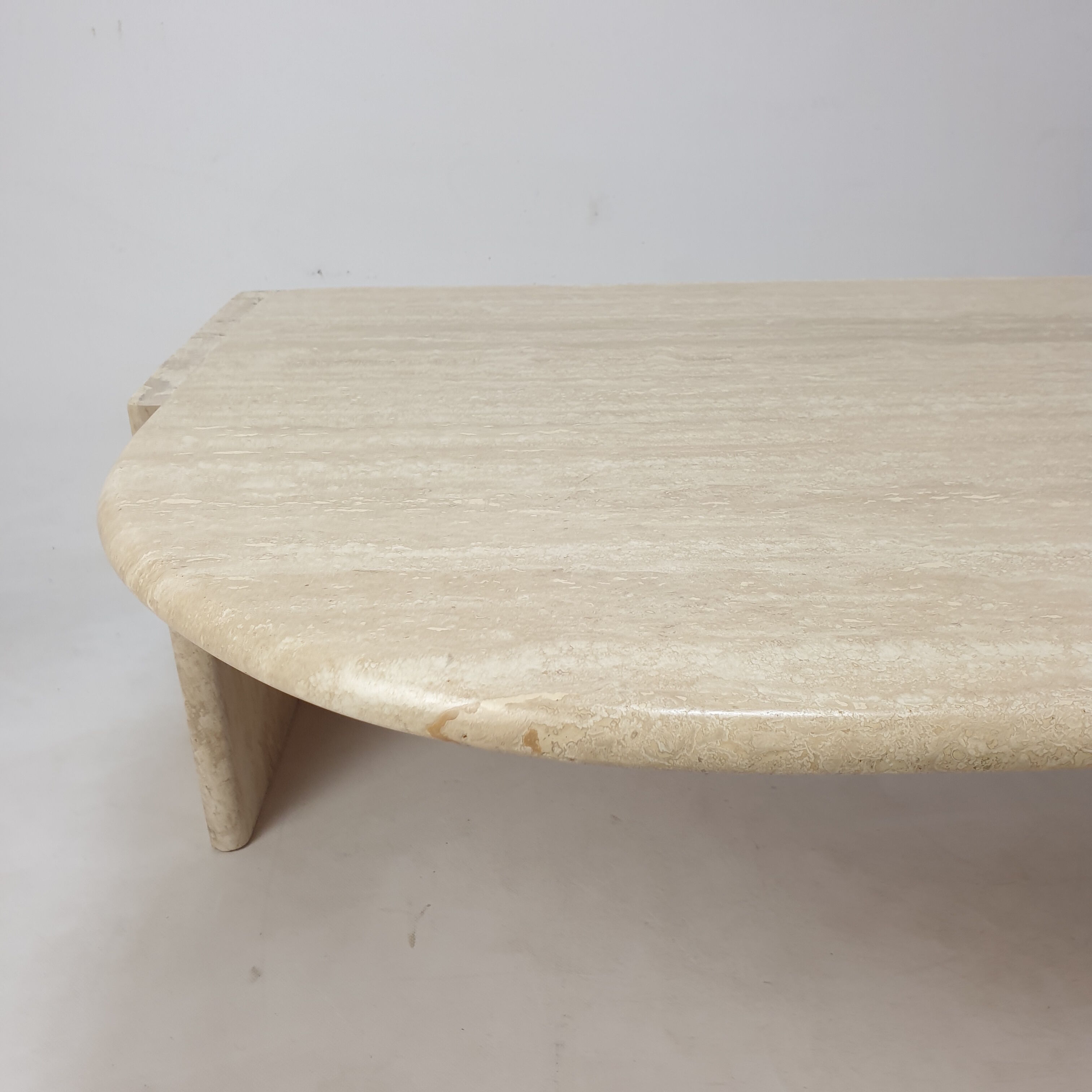 Italian travertine coffee table, 1980s