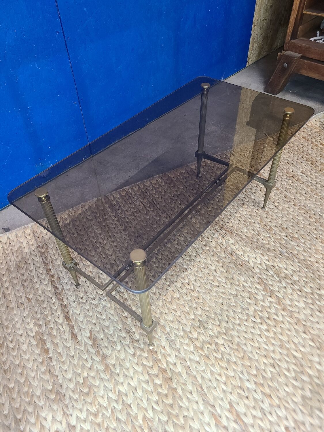 Smoked glass coffee table circa 1970