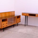 Armoire-bibliothèque vitrée vintage par Mojmír Požár, Tchécoslovaquie, 1960