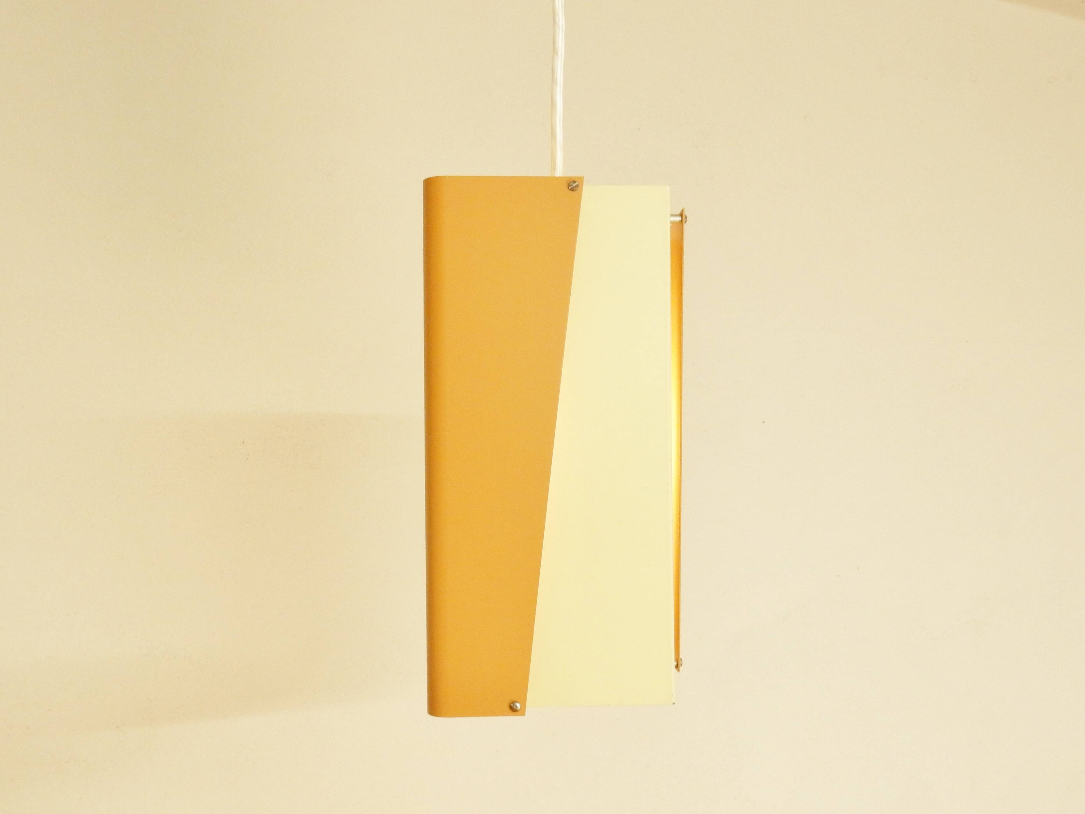 Rare metal pendant light for Lyfa, Denmark 1960's