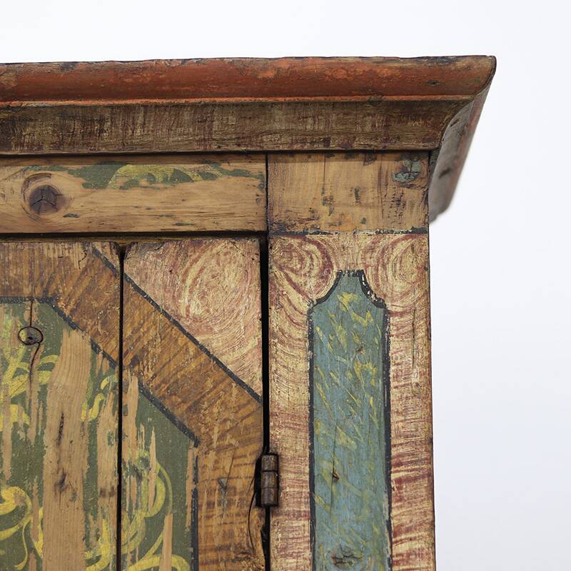 Folk art painted wedding cabinet