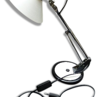 Lamp aluminor 60s/70s vintage black & white colors