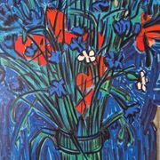 Isis Kischka (1908-1973) - Colour lithograph - Bouquet of flowers