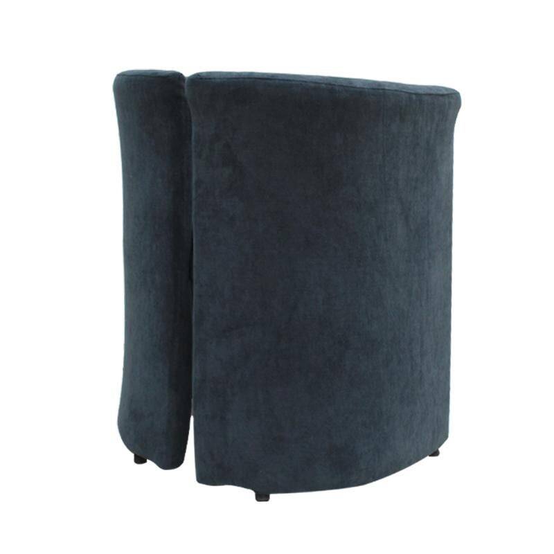 Mid Century Modern Italian Curved Chairs in Blue Velvet, Set of Six