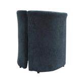 Mid Century Modern Italian Curved Chairs in Blue Velvet, Set of Six