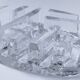 80s design sculptural glass candle holder