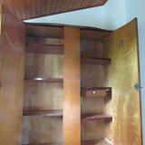 Small vintage Scandinavian walnut veneer cabinet, 1940s
