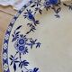 Large round antique plate, blue and white Dresden porcelain.