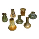 Suite de 7 vases miniatures en grès,Denbac & Charles Greber France début XX