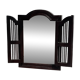 Dark brown wooden mirror with two baguettes H55 L40