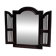 Dark brown wooden mirror with two baguettes H55 L40