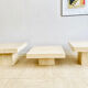 Table basse modulable en travertin – design sculptural années 70