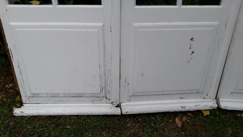 Oak arched bay window door H219xW267,5 small tiles