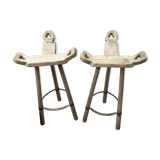 2 tabourets en bois