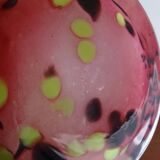 La rochere glassware vase in pink and multi-colored multi-layered glass signed