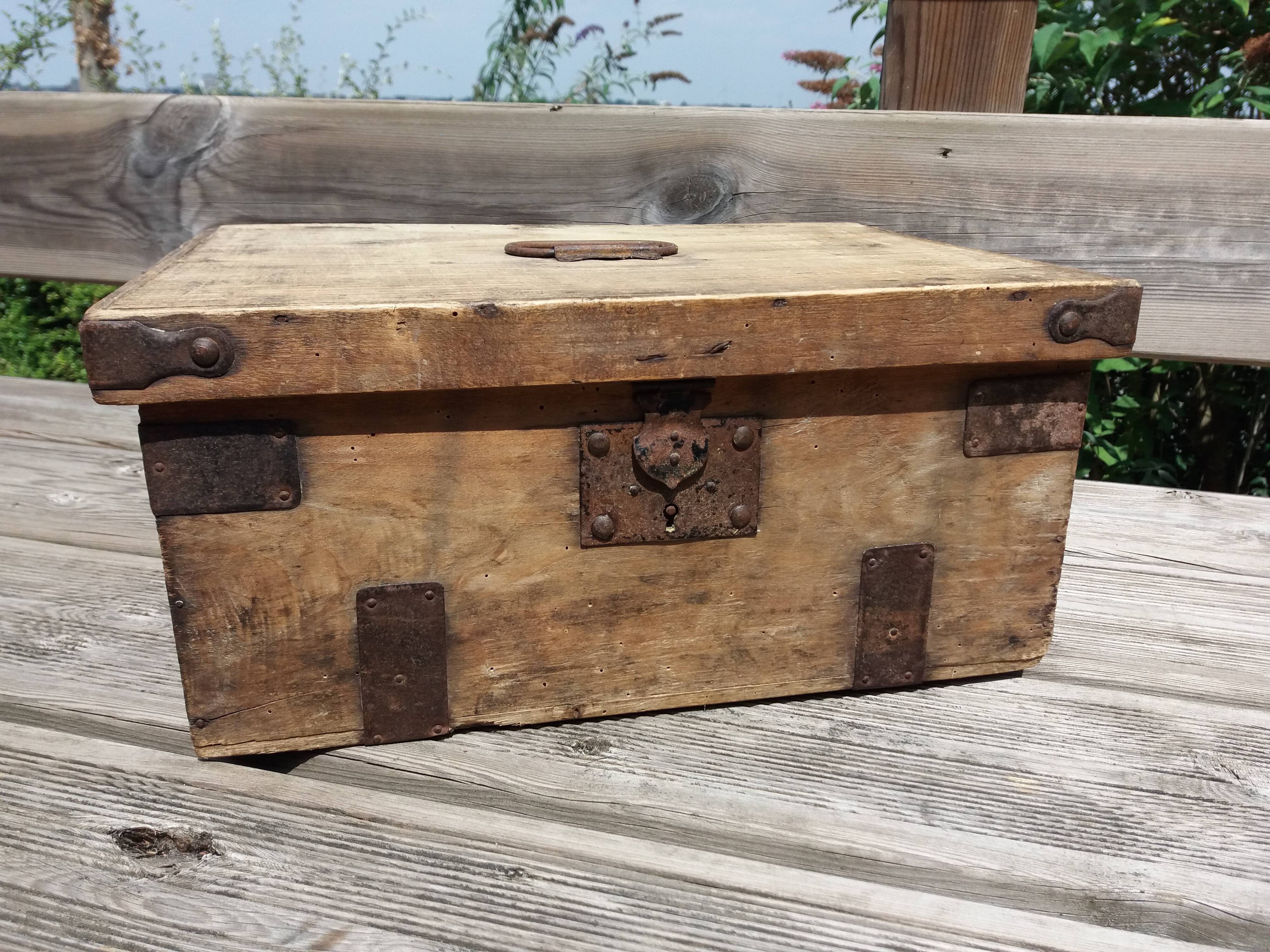 Old wooden box chest