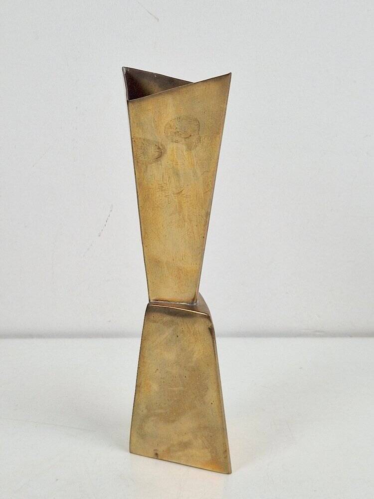 Art Deco Cubist Brass Vase from WMF, 1930s