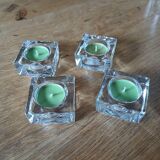 4 glass candle holders/tealight holders