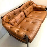 2 seat sofa in tanned leather by Arne Norell for Coja