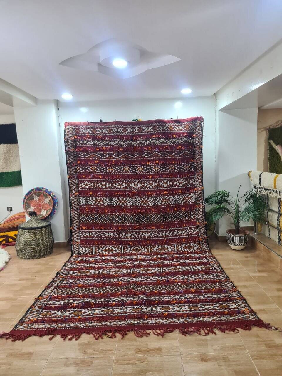 Handmade wool Berber rug 350x180 cm