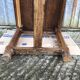 Antique oak farmhouse table with cat bar and 2 end drawers