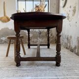 19th century oval solid oak table