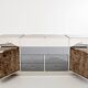 Leopard velvet mirror brass chrome sideboard Michel Pigneres 1969