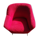 ARMCHAIR AND FOOTREST VINTAGE YEAR 1970 MOUMOUTE COLOR RED