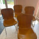 4 chaises chrome et cuir willy rizzo pour cidue , cuir fauve