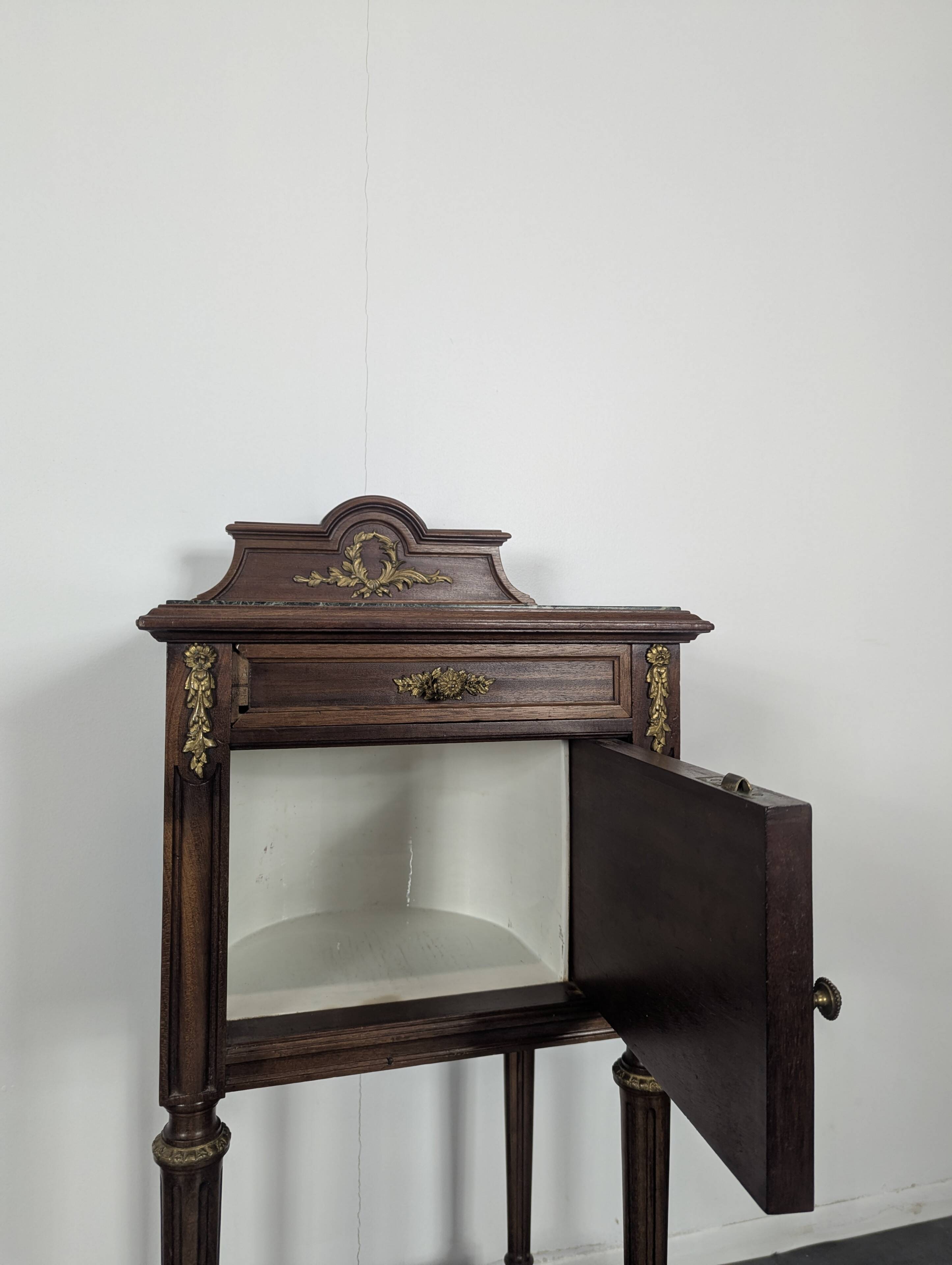 Louis XVI style mahogany bedside table Faubourg St Antoine